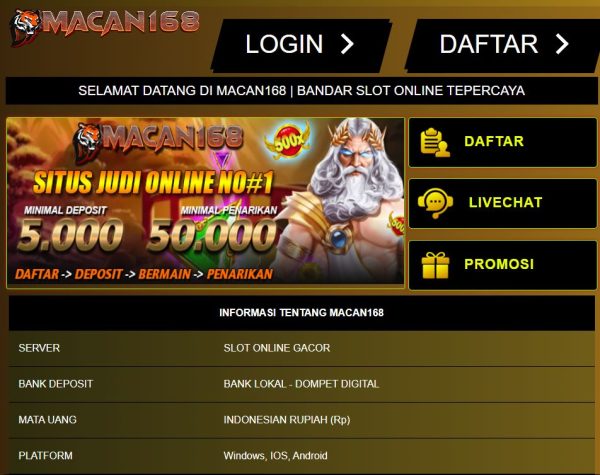 Panduan Situs Macan168 Slot Online Gacor Dengan Gampang Jackpot